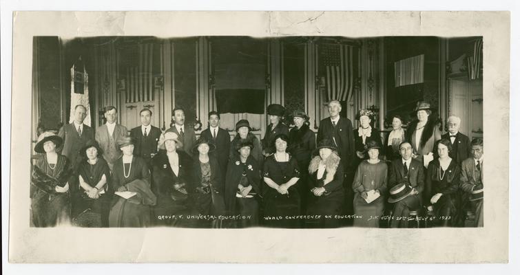 Cora Wilson Stewart and the members of Group F, Universal Education at the World Conference of Education June 28th - July 6th, 1923