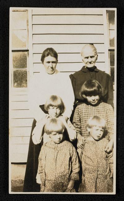 Kentucky students. Back of the photograph reads: Three generations who attended school at Pin Hook taught by Luther Morgan