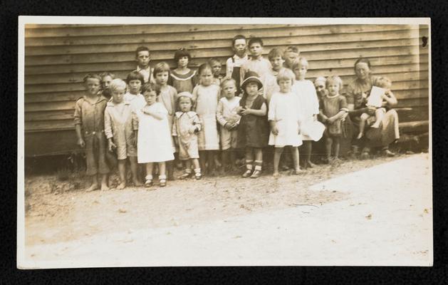 Kentucky students. Back of the photograph reads: Randolph 1925, Children of parents attending Opportunity School at Swagg
