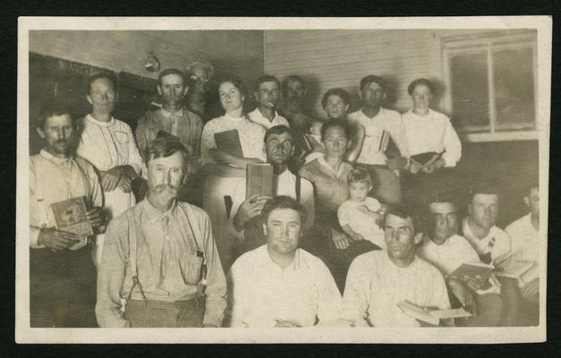 Oklahoma students. Back of the photograph reads: An Indian Moonlight School in Oklahoma