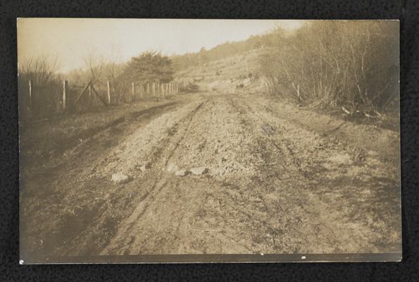 Model road in front of Alfrey School in Rowan County, similar photograph as item 528