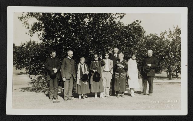 Mrs. Pendleton and others, in front of Holly Hill Inn, Davenport, Florida. November 19, 1926