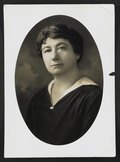 Formal portrait of Cora Wilson Stewart, facing left, similar portrait to item #28