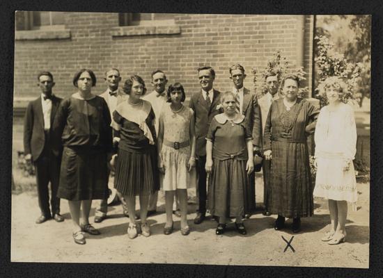 Louisiana students. Back of the photograph reads: Class of adult beginners in Alexandria, Louisiana. Miss Caroline Stephens, teacher. Mrs. Tony Varisco in center. June 2, 1929