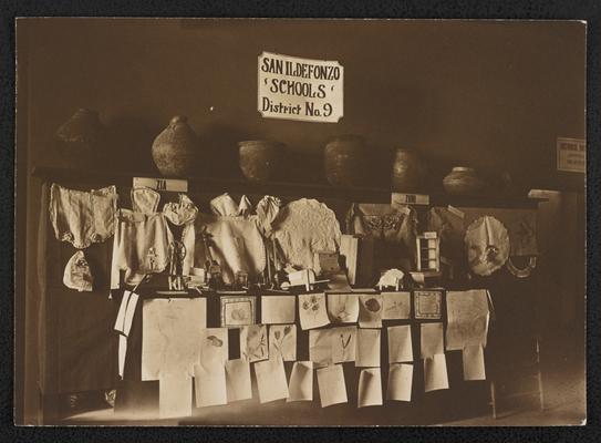 Display from the San Ildefonzo Schools, District No. 9, in New Mexico
