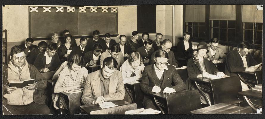 Georgia students. Back of the photograph reads: Some of the 118,000 illiterates taught by Georgia 1929-1930