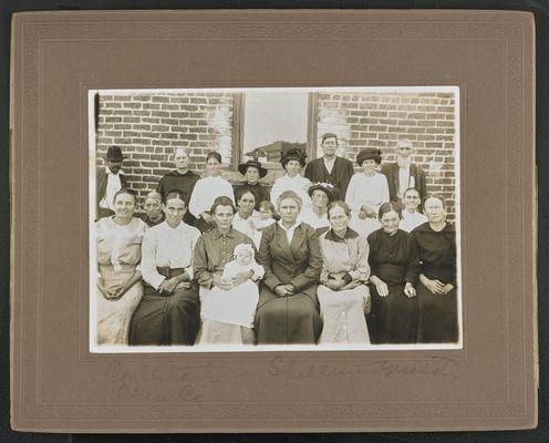 Alabama students. Back of the photograph reads:Contestants in spelling, Clay County. A group of Moonlight School pupils