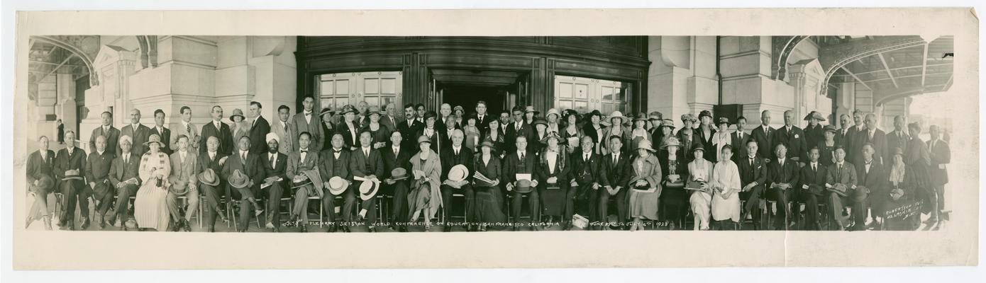 Cora Wilson Stewart and the attendees of the July 3rd Plenary Session, World Conference on Education in San Francisco, California on June 28th to July 6th, 1923