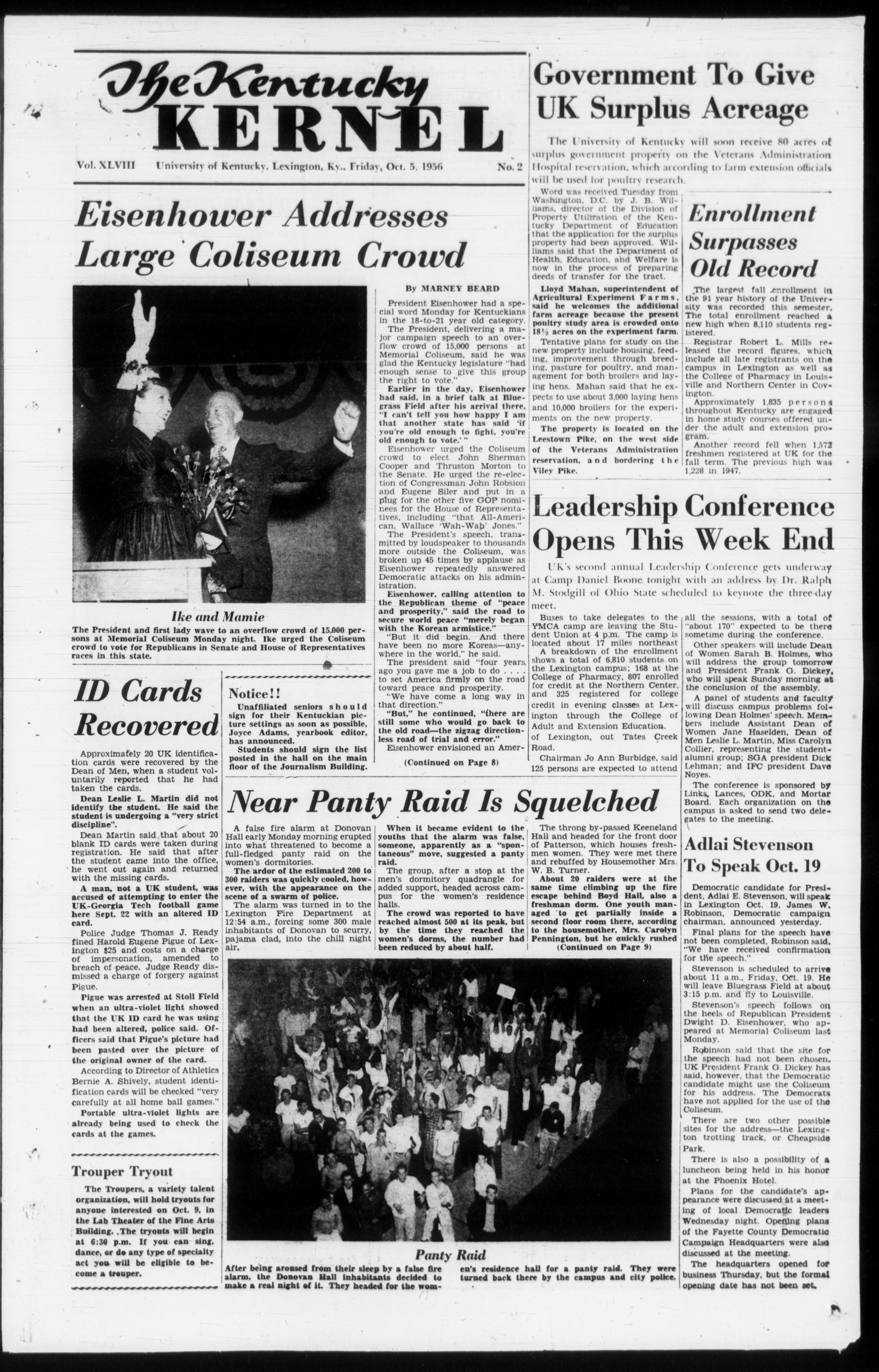 The Kentucky Kernel, October 5, 1956