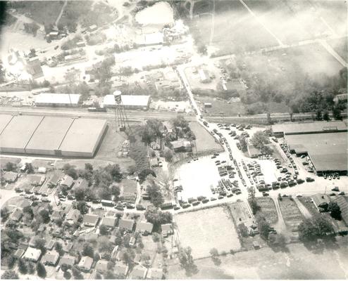 Aerial photographs; Railroad tracks and residential area near same quarry as #83