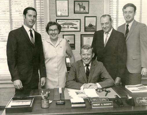 Hackett, Bob; Mr. Hackett with four of his associates by his side