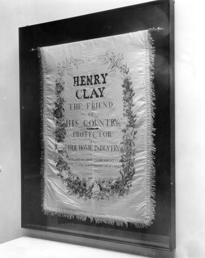 Historical Landmarks; A silk banner of Henry Clay