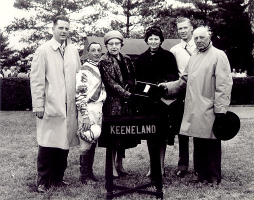 Horse Farms and Owners; Calumet Farm; Eddie Arcaro, Mrs. Markey, and Gene Markey