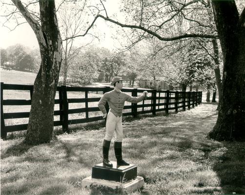 Horse Farms and Owners; Calumet Farm; Statue of a jockey