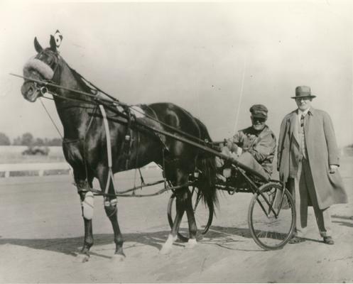 Horse Farms and Owners; Walnut Hall Farm; Owner of Walnut Hall Farm with horse and jockey