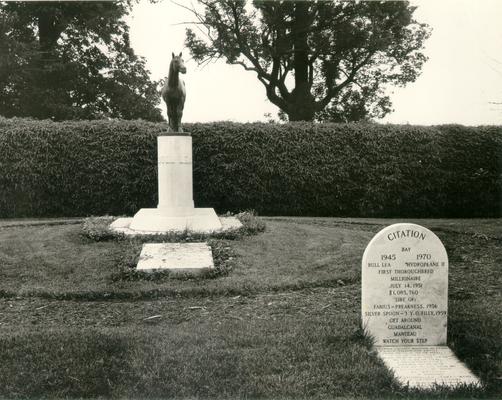 Horse Monuments and Graves; Statue and tombstone of Citation