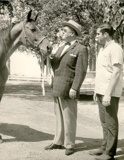 Horse Industry; Unidentified; Two men with a horse