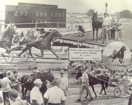 Horses; Nashua; Nevele Pride; Nevele Pride in Stanley Dancer collage, 1969