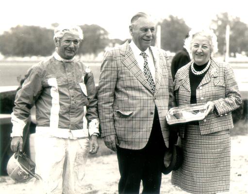 Horses; Harness Racing; Winner's Circle; Armbro O'Brien and owners in the Winner's Circle