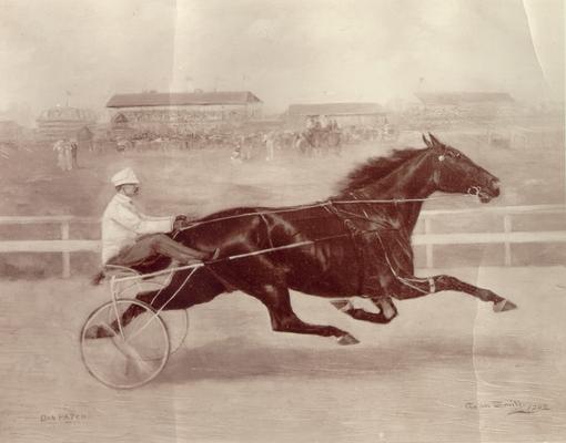 Horses; Sketches and Paintings; Dan Patch; Drawing of Dan Patch racing; By Gean Smith, 1902