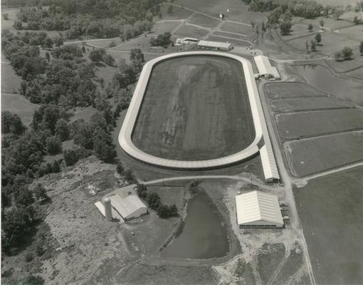 Horses; Thoroughbred Racing; Churchill Downs; Aerial view of Churchill Downs