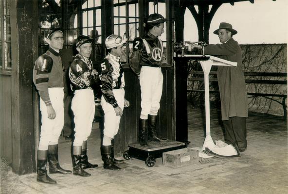 Horses; Thoroughbred Racing; Jockeys; Jockeys weighing in