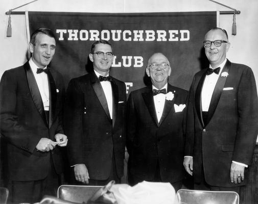 Horses; Thoroughbred Racing; Thoroughbred Club of America; J.B. Faulkner, George Swinebroad, and two other men pose for a photo