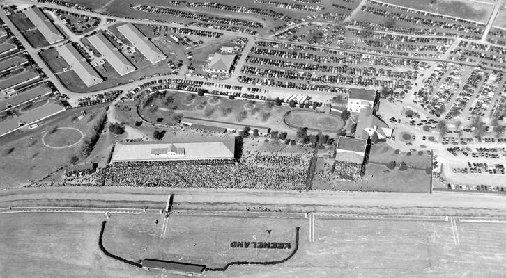 Horses; Thoroughbred Racing; Keeneland; Ariel; Ariel view of Keeneland Race Horse Track