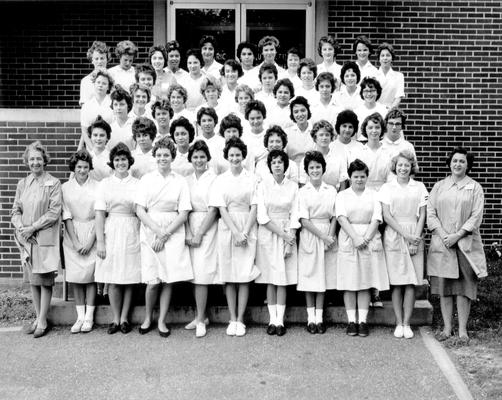 Hospitals and Medical; A large group of young Candystripers