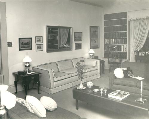 Interiors of Rooms; Couches and coffee tables in a well-kept home