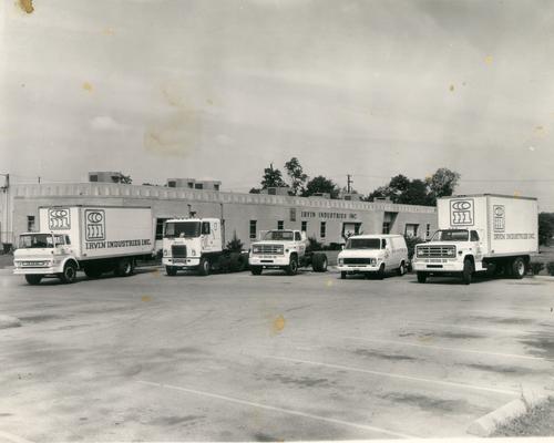 Irvin Industries; Shipping trucks parked outside of Irvin Industries