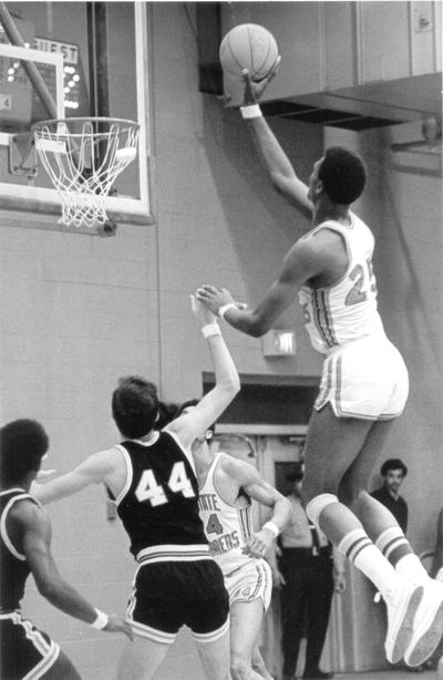 Kentucky State University; Basketball; A one handed jump shot