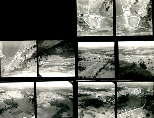 Lexington; Aerial Views; Contact Sheets; Ten aerial views of an oval-shaped track