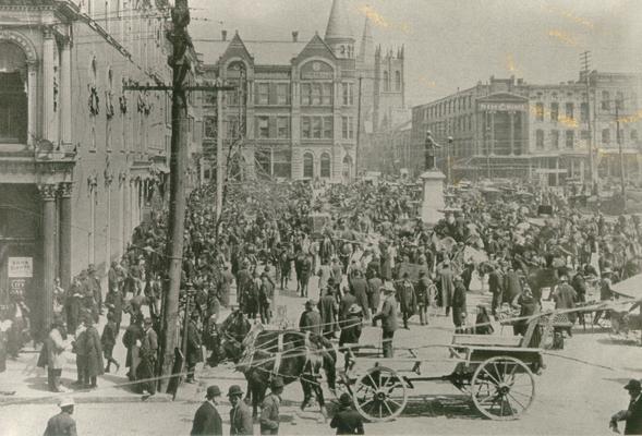 Lexington; Court Day in the 1890s; Lexington streets are filled with people on Court Day