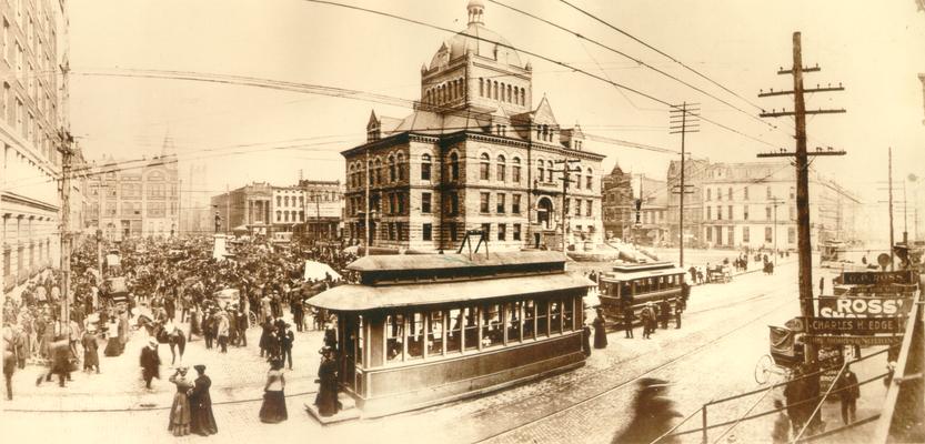 Lexington Trolleys; Brown and white photo used on page 174 of Kentucky: A Pictorial History