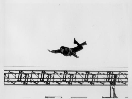 News Photographs; A man falling through the air