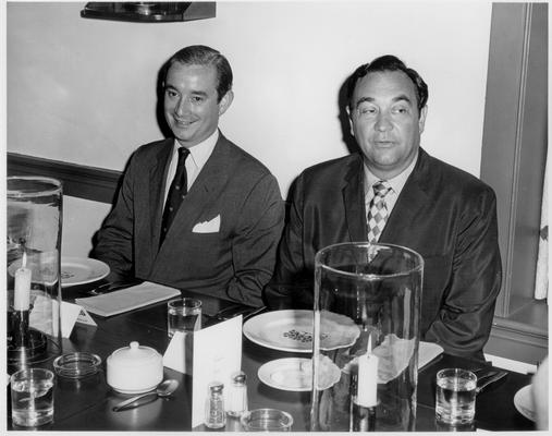 Nunn, Louie B.; Nunn sits with an unidentified man