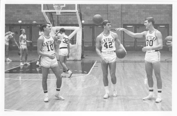 University of Kentucky; Basketball; Three basketball players take a break