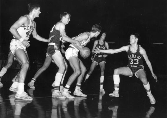 University of Kentucky; Basketball; UK vs. Alabama; Alabama #33 defends against the Kentucky ball-handler