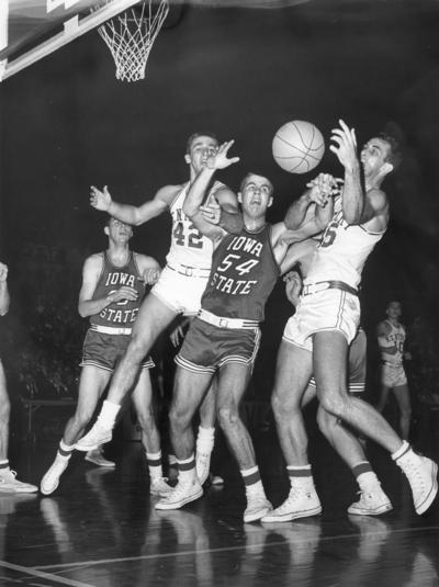 University of Kentucky; Basketball; UK vs. Iowa State; Iowa State #54 gets roughed up while pursuing a rebound