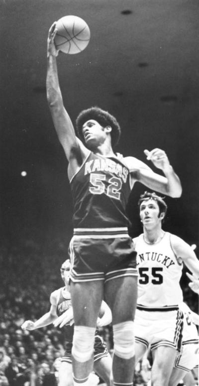 University of Kentucky; Basketball; UK vs. Kansas; Kansas #52 goes up for a finger-roll