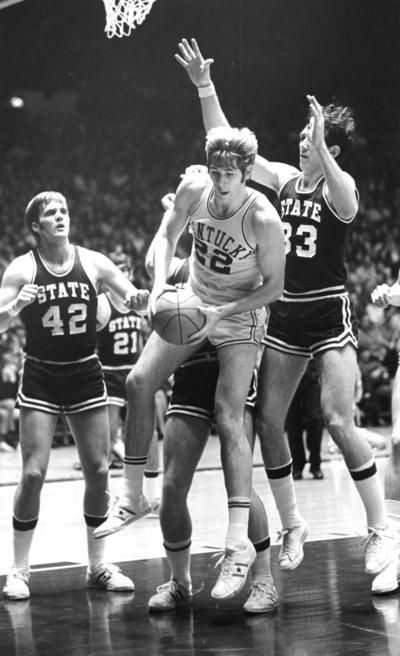 University of Kentucky; Basketball; UK vs. Mississippi State; Kentucky #22 is surrounded by three Mississippi State players