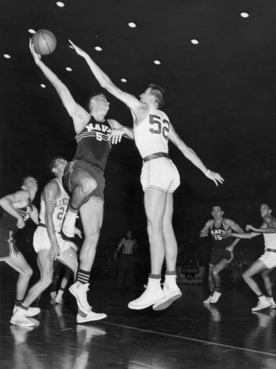 University of Kentucky; Basketball; UK vs. Navy; Navy #5 attempts a jump hook shot