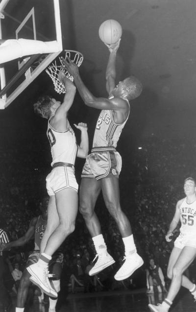 University of Kentucky; Basketball; UK vs. St. Louis; St. Louis #52 goes up for a powerful one-handed dunk