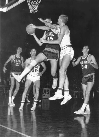 University of Kentucky; Basketball; UK vs. Tulane; Tulane #45 attempts a scoop shot