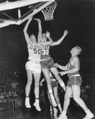 University of Kentucky; Basketball; UK vs. Utah; Utah #32 tries to bank a jump shot off the backboard