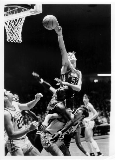 University of Kentucky; Basketball; UK vs. UK Invitational Tournament; Bradley #52 trips over a teammate