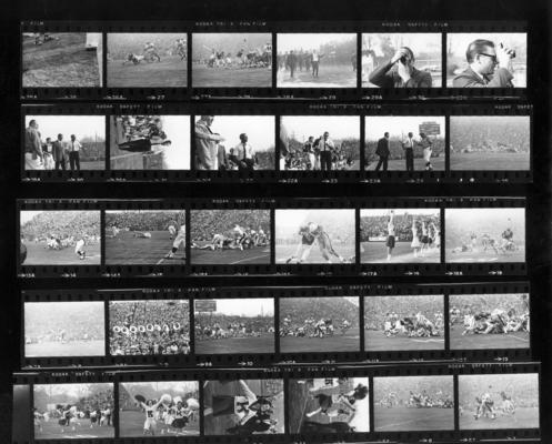 University of Kentucky; Football; Game Scenes; Contact sheet of twenty-two football pictures