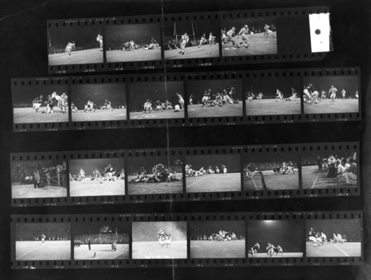 University of Kentucky; Football; Game Scenes; Contact sheet of twenty-two football pictures