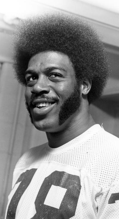 University of Kentucky; Football; Individual Players; An African American man with mutton chop sideburns and moustache